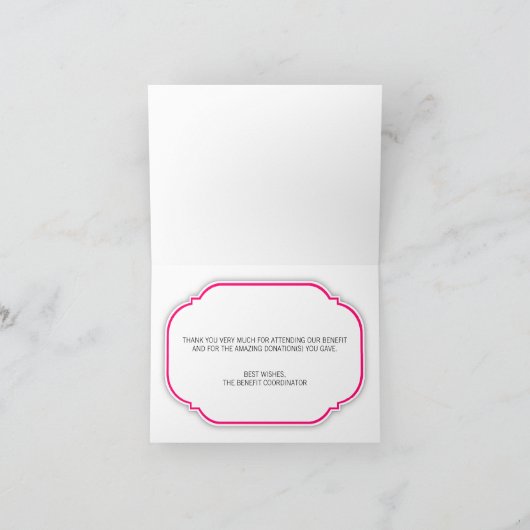 De hete Roze Gestreepte Druk van de douane van het Bedankkaart (Binnen)