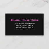 De hete Roze Kaart van Biz van de Grimeur van Visitekaartje (Achterkant)