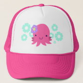 De hete Roze Octopus van de Bloem Trucker Pet (Voorkant)