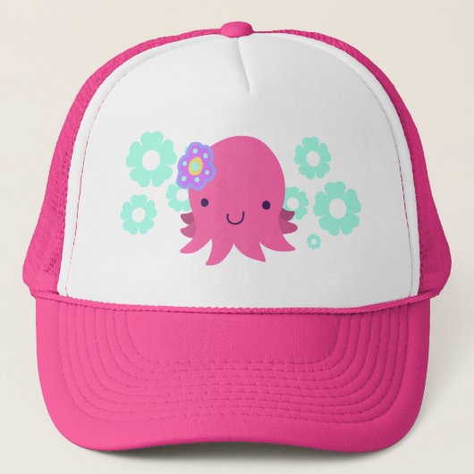De hete Roze Octopus van de Bloem Trucker Pet (Voorkant)