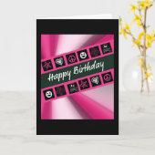 De hete Roze Verjaardag van de Tiener Kaart (Gele Bloem)