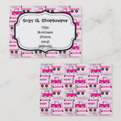 De hete Roze Wagen van de Autopedden van de Visitekaartje (Voorkant / Achterkant)