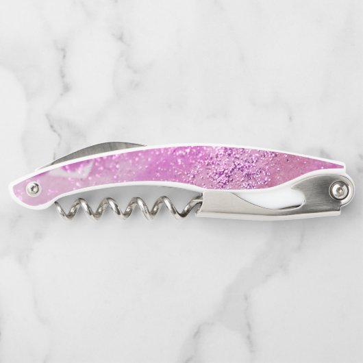 De hete Roze Waterverf schittert Artsy Abstracte Kurkentrekker (Achterkant)