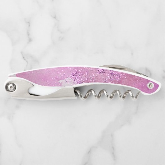 De hete Roze Waterverf schittert Artsy Abstracte Kurkentrekker (Voorkant)