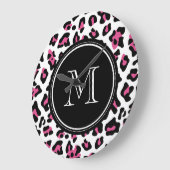 De hete Roze Zwarte Dierlijke Druk van de Luipaard Grote Klok (Hoek)