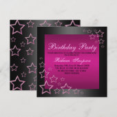 De hete Roze & Zwarte Uitnodiging van de (Voorkant / Achterkant)