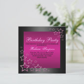 De hete Roze & Zwarte Uitnodiging van de (Staand voorkant)