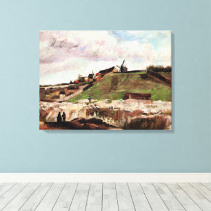 De heuvel van Montmartre met steengroeve door Vinc Canvas Afdruk
