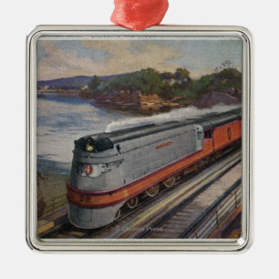 De Hiawatha Streamline-trein Metalen Ornament