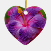 De hibiscus bloeit Ceramisch Ornament (Voorkant)