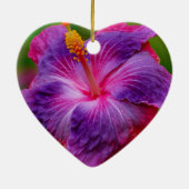 De hibiscus bloeit Ceramisch Ornament (Achterkant)