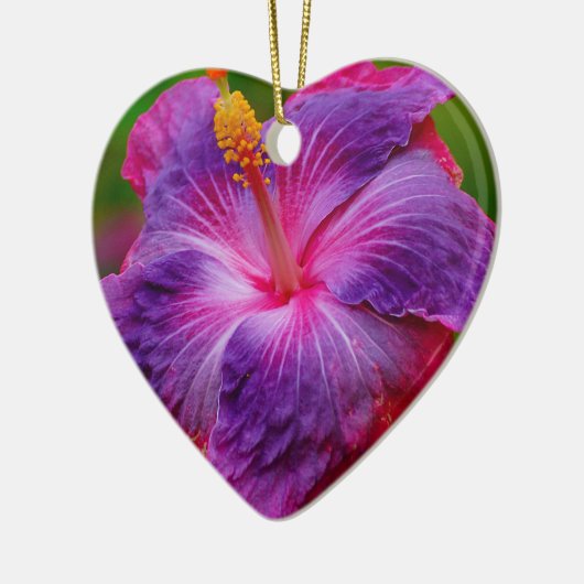 De hibiscus bloeit Ceramisch Ornament (Links)