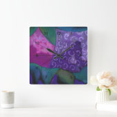 De Hideaway - Abstracte Paarse en magenta Heaven Vierkante Klok (Huis)