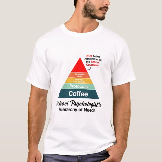 De hiërarchie van behoeften van de schoolpsyche t-shirt (Voorkant)