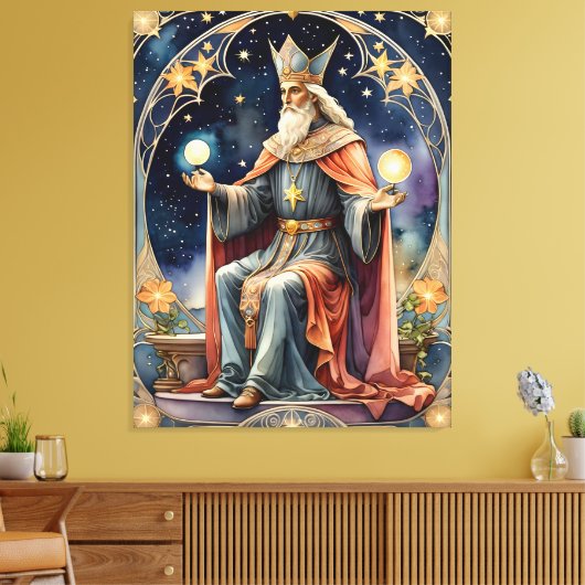 De hiërofant tarot magie schilderij canvas afdruk (Insitu (Woonkamer))