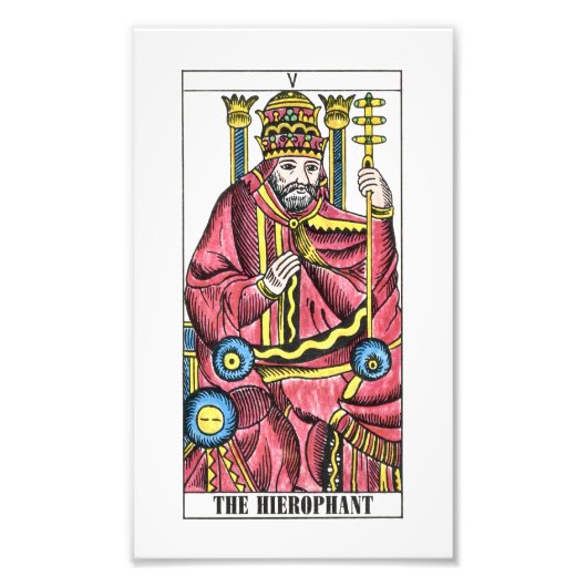 De Hierophant Tarot Kaart Foto Afdruk (Voorkant)