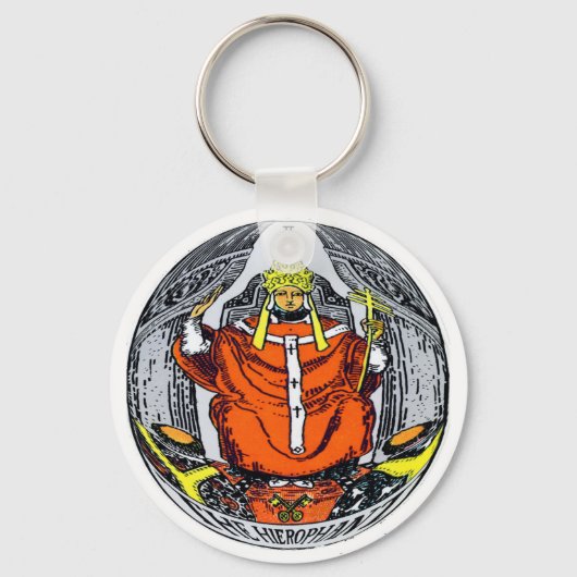 De Hierophant Tarot Kaart Sleutelhanger (Voorkant)