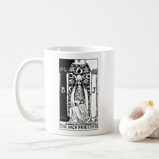 De High Priestess Tarot Card Koffiemok (Met donut)