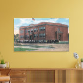 De High School met Faculteit en Studenten Canvas Afdruk (Insitu (Woonkamer))