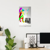 De High Vibe Muziek - Stereo White Poster (Thuiskantoor)