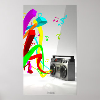 De High Vibe Muziek -  Stereo White Poster