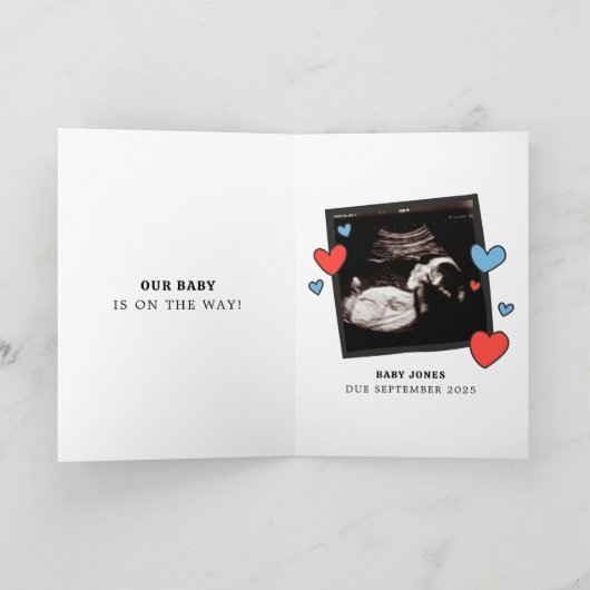 De hilarische zwangerschapsaankondiging van een ve kaart (Binnen)