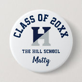 De Hill School Button Logo Custom gepersonaliseerd (Voorkant)