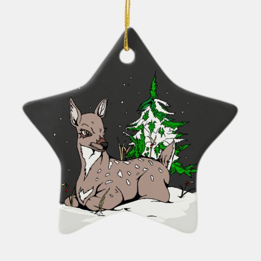 De hinde - keramisch ornament (Voorkant)
