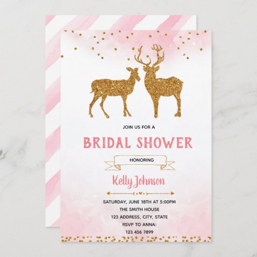 De hinde zegt dat ik het doe uitnodiging voor de d (Voorkant / Achterkant)