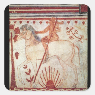 De hinderlaag van de Trojaanse Prins Troilus Vierkante Sticker