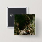 De hinderlaag vierkante button 5,1 cm (Voorkant /achterkant)