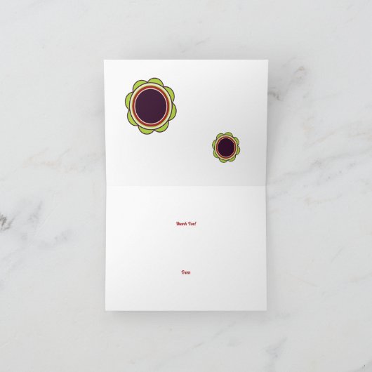 De hip jaren '60 danken u kaarden bedankkaart (Binnen)