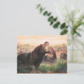 De Hippopotamus van Joseph Wolf Briefkaart (Staand voorkant)