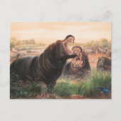 De Hippopotamus van Joseph Wolf Briefkaart (Voorkant)