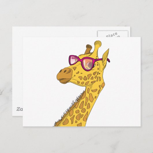 De Hipster-Giraffe Briefkaart (Voorkant / Achterkant)