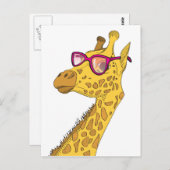 De Hipster-Giraffe Briefkaart (Voorkant / Achterkant)