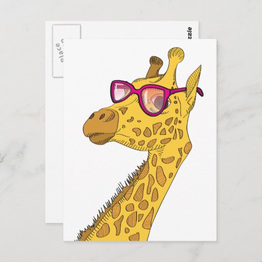 De Hipster-Giraffe Briefkaart (Voorkant / Achterkant)