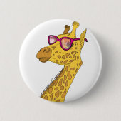 De Hipster-Giraffe Ronde Button 5,7 Cm (Voorkant)
