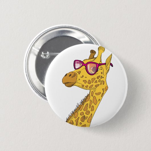 De Hipster-Giraffe Ronde Button 5,7 Cm (Voorkant /achterkant)