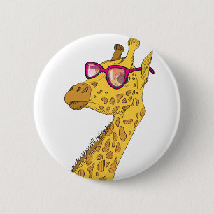 De Hipster-Giraffe Ronde Button 5,7 Cm