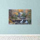 De historische graanmolen op Glade Creek Canvas Afdruk (Insitu (Houten vloer))