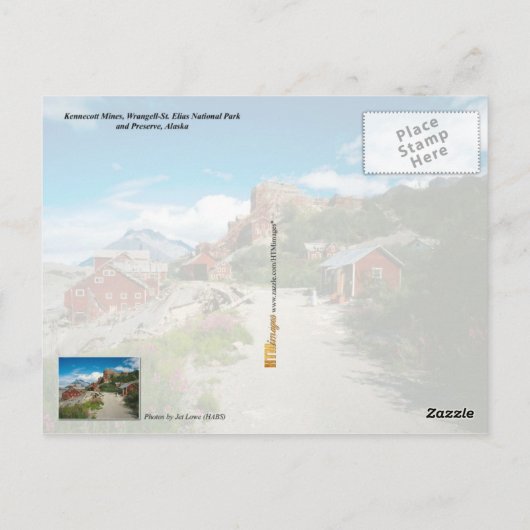 De historische Kennecott Copper Mines, AK Briefkaart (Achterkant)