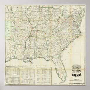 De historische oorlogskaart poster