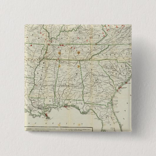 De historische oorlogskaart vierkante button 5,1 cm (Voorkant)