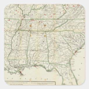 De historische oorlogskaart vierkante sticker