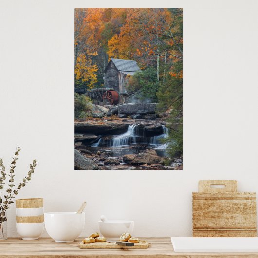De historische rist mill op Glade Creek 2 Poster (Keuken)