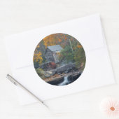 De historische rist mill op Glade Creek 2 Ronde Sticker (Envelop)
