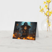 De Hitchy Halloween Kaart (Gele Bloem)