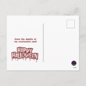 De hitte hier beneden Halloween smeltende schedel Feestdagenkaart (Achterkant)