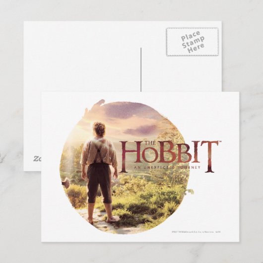 De Hobbit Logo met BILBO BAGGINS™ Back Briefkaart (Voorkant / Achterkant)